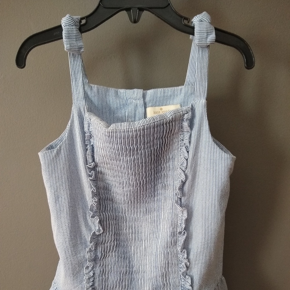 Girls size 6 blue and white striped Kate Spade top